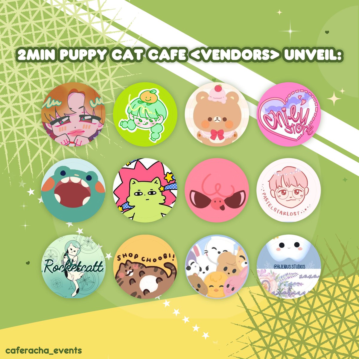 CafeRachaEvents's tweet photo. Less than a month until the event! Hope you're as excited as we are for the vendor unveil 🐶😼:
Almond Bleu
@baohan_fresh  
@BingsooBear 
@leeminnow 
Dream Lured
@katco_studio 
@mayooracha 
@pastelstarlost 
@Rocketcatt 
@shopchoobi 
Tay ArtsyCo
Hijenius Studios/Xoxo Snow Bunnies https://t.co/A8lEVWKDqR