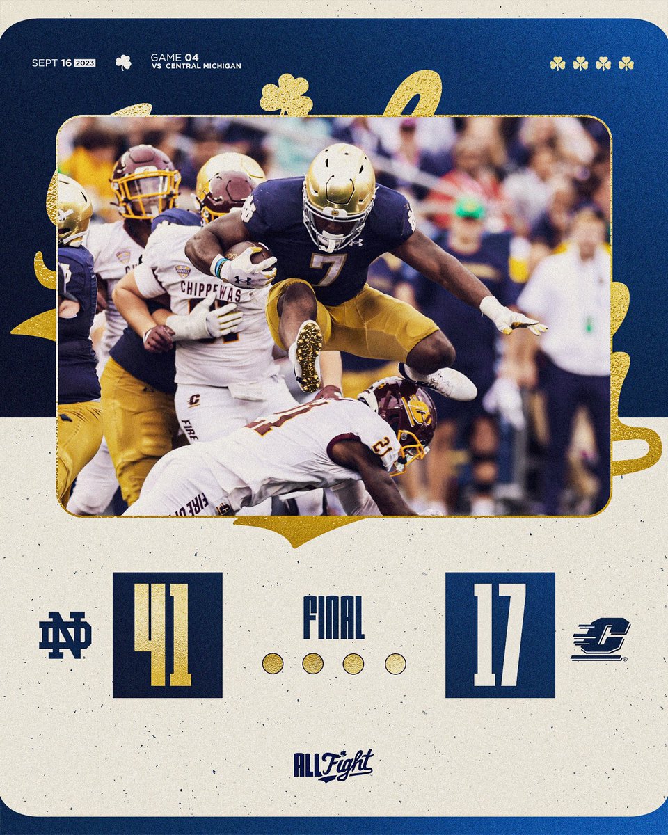 NotreDame's tweet photo. Just kidding. There’s actually nothing like an Irish W on a football Saturday https://t.co/vA0WLdSWd1