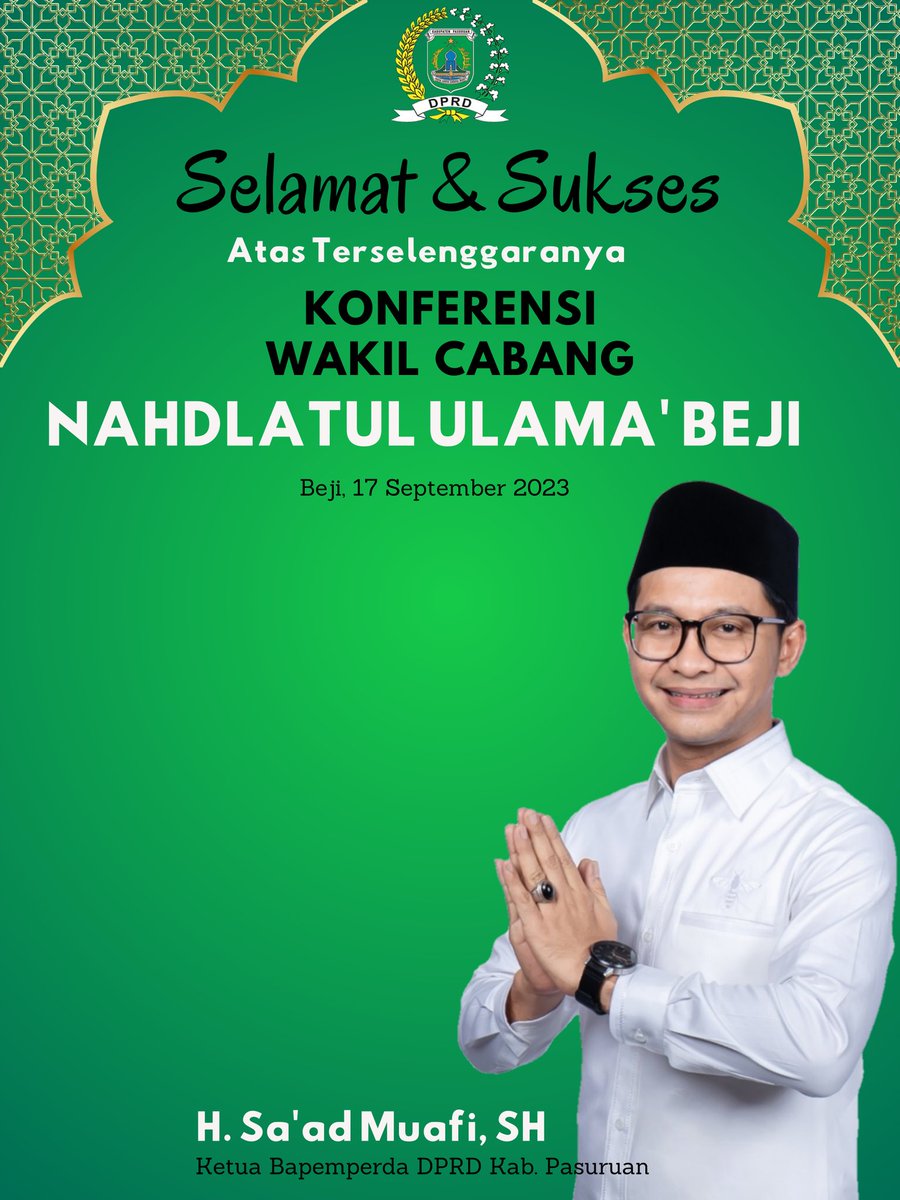 Sahabat4f1's tweet photo. Selamat dan Sukses atas terselenggaranya Konferensi Wakil Cabang Nahdlatul Ulama' Kecamatan Beji semoga mendapatkan Pemimpin yang terus mampu menjaga tradisi-tradisi baik warisan guru-guru kita.

#SatukanLangkah
#PapatManfaat https://t.co/XKSMefYGGA