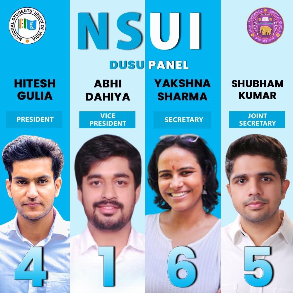 RahmathPailwan's tweet photo. NSUI panel for #DUSU elections 2023!
Ballot no- #4165 ✌️
#NSUI4DUSU #StudentsVsSarkar
#Vote4NSUI #DUMaangeNSUI https://t.co/qL7wLN49hY