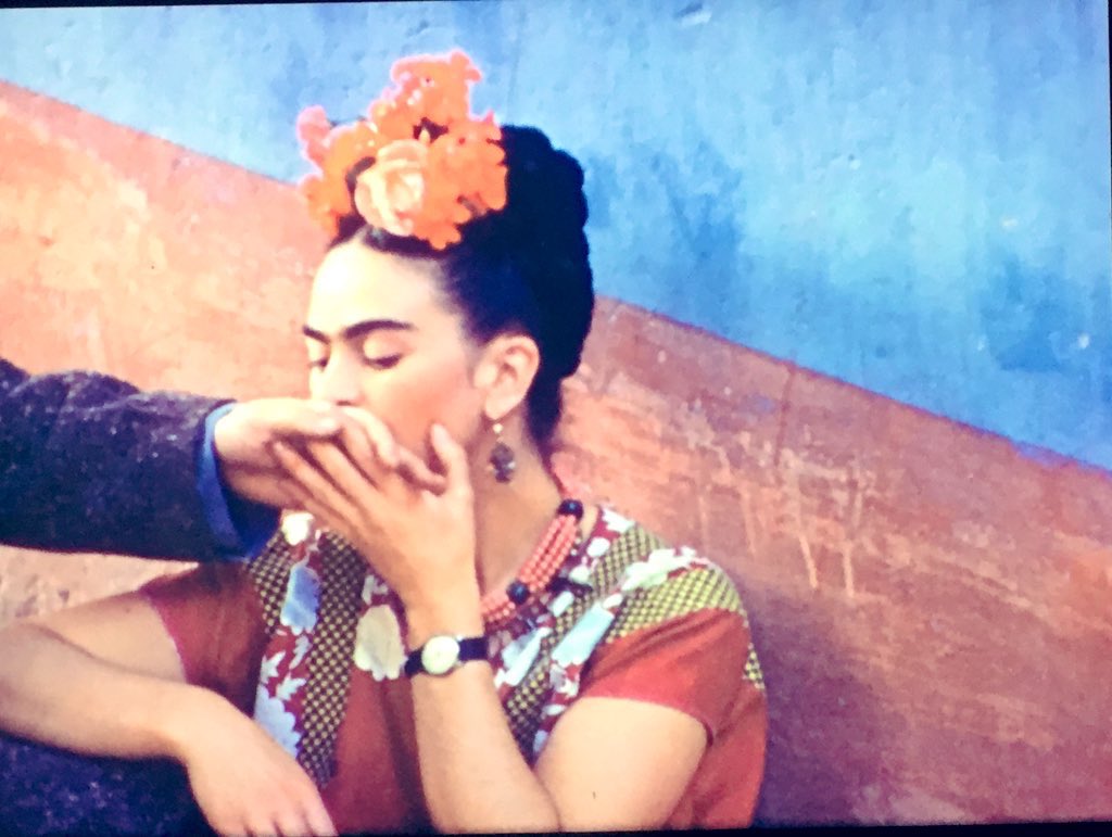 robynconnery1's tweet photo. I captured these shots from the film being shown at the ‘Diego and Frida’ Exhibition at #AGSA (Art Gallery South Australia)
Here #FridaKahlo lovingly caresses #RiveraDiego’s hand. It was a #passionate and #tempestuous relationship ( they married and divorced and married again ) https://t.co/qN5iUrxG6n