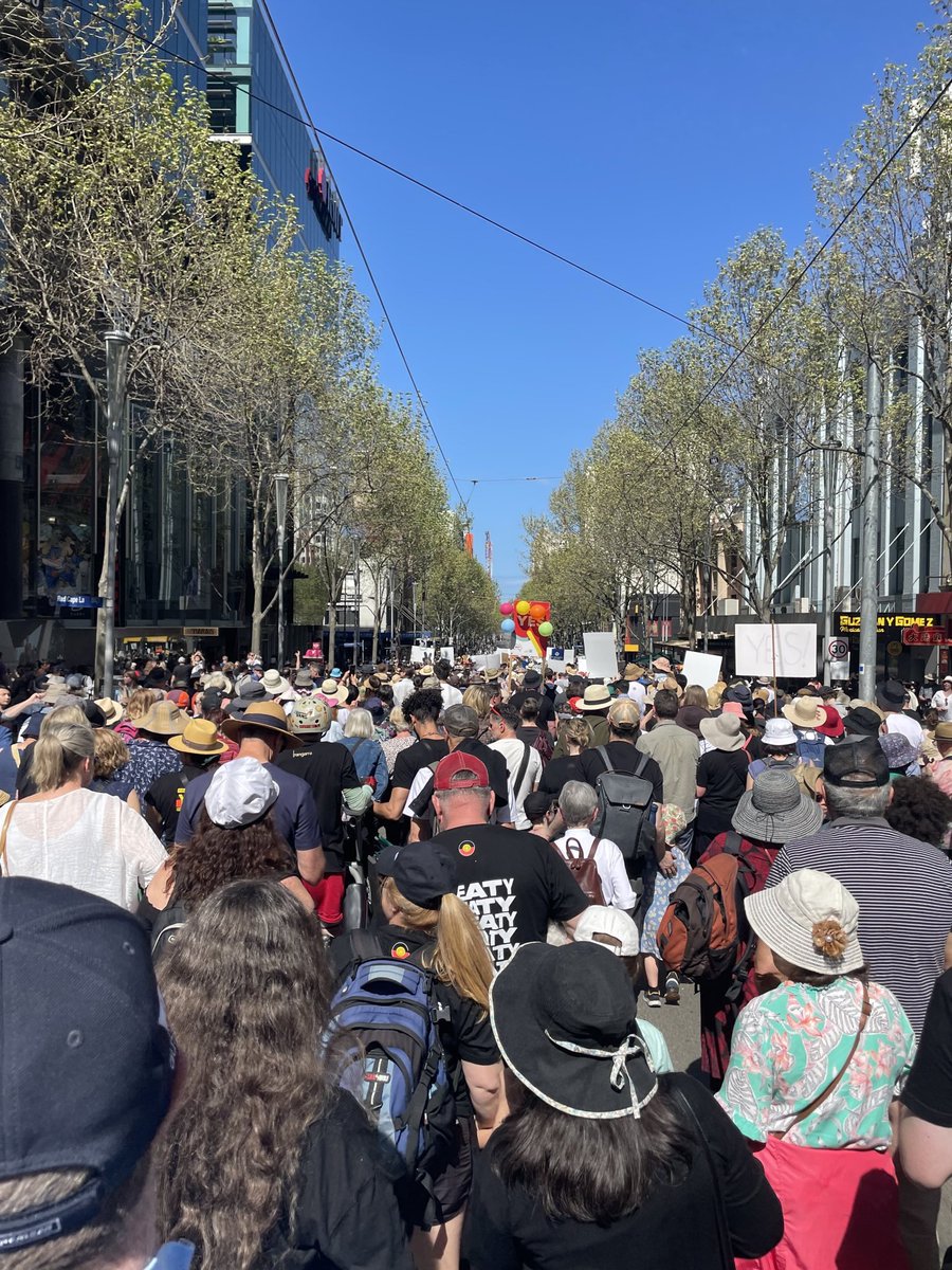 SenatorDodson's tweet image. Tens of thousands of Australians have marched today in support of recognition through a Voice.

Let this spirit of solidarity carry our nation to a successful referendum next month. 

Let hope and reconciliation prevail. 

#VoteYes2023 #VoteYES23Australia