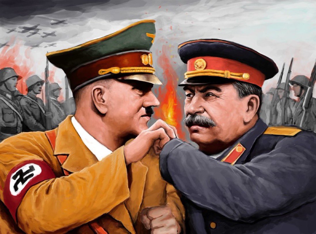 Ну как признать простую истину - СССР и Германия совместно развязали Вторую мировую? 
Отсюда сказки про «великую отечественную», вечные парады, марши, вопли и мертвецы на палках. Закончить это сможет только новый Нюрнберг, где на скамье подсудимых окажется «кремлевский режим».