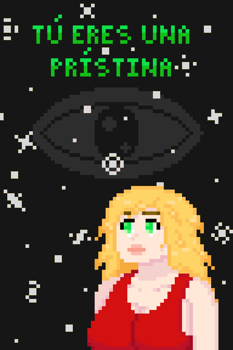 ImKike19's tweet photo. A Fanart remake of the comic cover of "Tú eres una pristina"

#PixelArt #FanArt https://t.co/71MIecEJuk