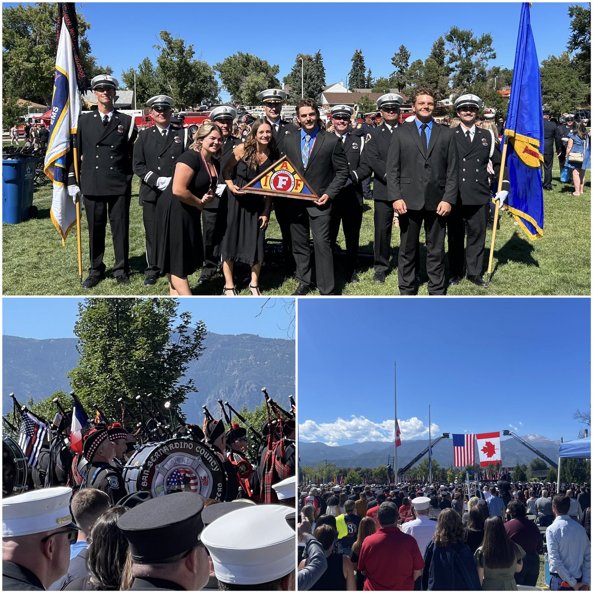 SBCFireChief's tweet photo. Today at the IAFF Fallen Fire Fighter Memorial @SBCOUNTYFIRE Honor Guard &amp; @SBCoFFLocal935 Pipes &amp; Drums honored Captain Karl Hegle &amp; the 572 firefighters from across North America recognized for giving their lives in the line of duty https://t.co/NEtA0jMuAY