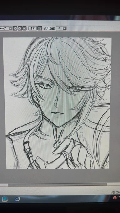 @mri_kk この段階まで描いたら色を下絵の下に塗って統合して線を一つにしながら塗ってますよ 