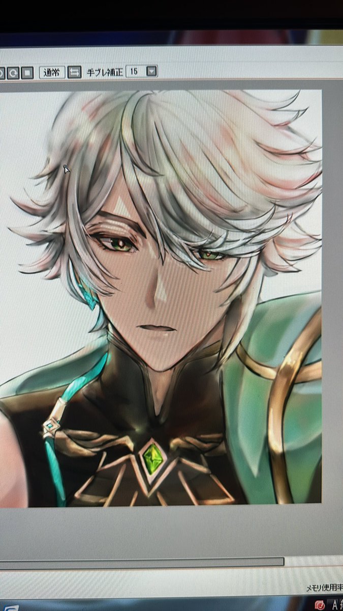@mri_kk この段階まで描いたら色を下絵の下に塗って統合して線を一つにしながら塗ってますよ 