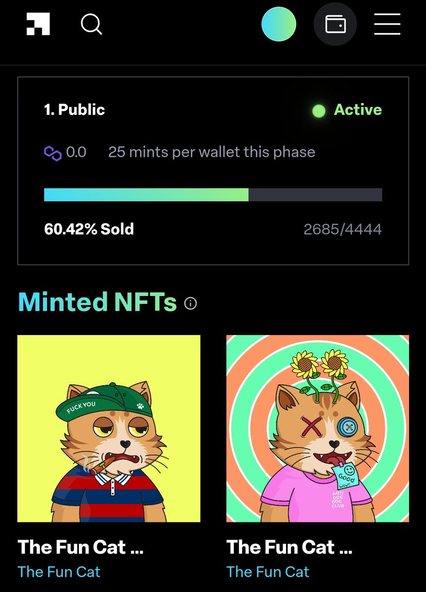 TheFunCat's tweet image. Meow😺,Mint Still Live! 📢

The Fun Cat is still available on @LaunchMyNFT,4444 in supply, priced at 0.00 $MATIC

Mint on 👉 launchmynft.io/collections/0x…

Powered By @0xPolygon ⚡
#MATIC #NFTCommunity #mint #NFTCollection #NFTsales #PolygonCommunity #onPolygon #LaunchMyNFT #TheFunCat
