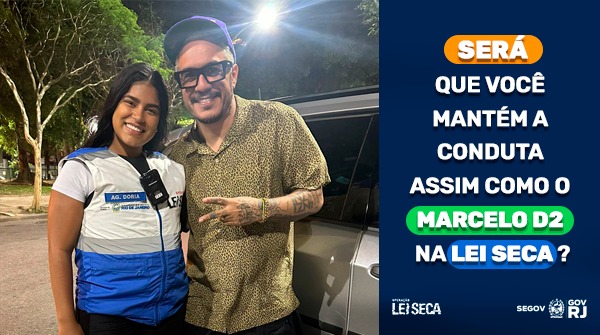 OpLeiSecaRJ's tweet photo. O mestre do rap, Marcelo D2, foi parado na Lei Seca, mas a boa notícia é que o teste de alcoolemia deu NEGATIVO! 🙌🚗💨🚦
Vamos seguir o exemplo do D2 e aproveitar a vida com responsabilidade! 😜👍
#operacaoleiseca #MarceloD2 #LeiSeca #ResponsabilidadeNoTrânsito https://t.co/HRY3towvdr