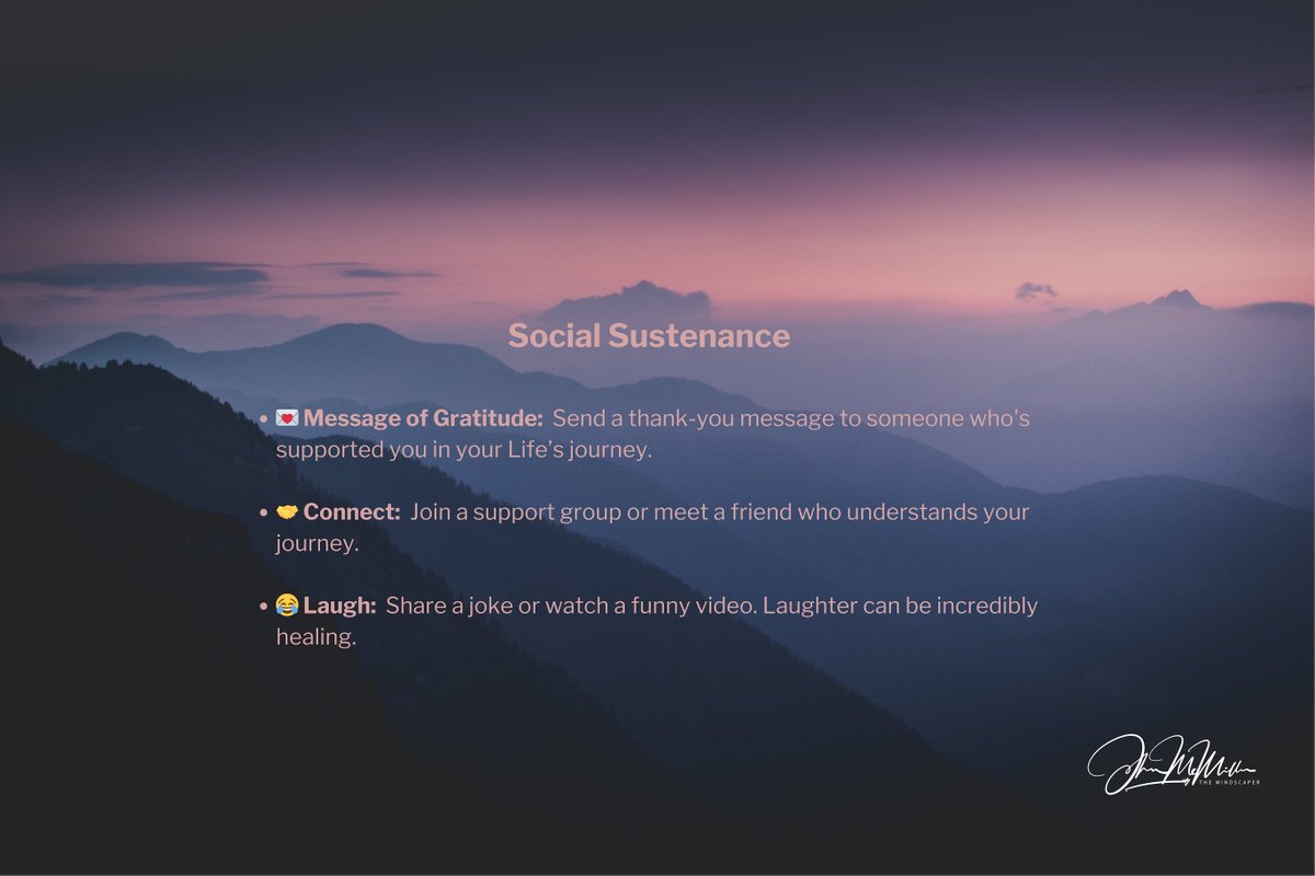 TheMindscaper's tweet image. 🌿 Resilience Refresher: Daily Tri-Tips for Thriving In Life. 🌿

 Social Strength ✨🔆

#ConnectToLife #SocialWellness #RecoveryBonding