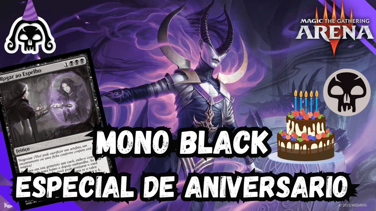 blackmanamtg's tweet photo. Hoje eh aniversário do canal do YouTube 2 anos de gameplays para vocês amantes de mono Black, e para comemorar lancei um vídeo celebrativo com uma excelente lista de mono Black 
https://t.co/cFvKIw1Wcs
#MTGA #MTG https://t.co/zF1whB24u0