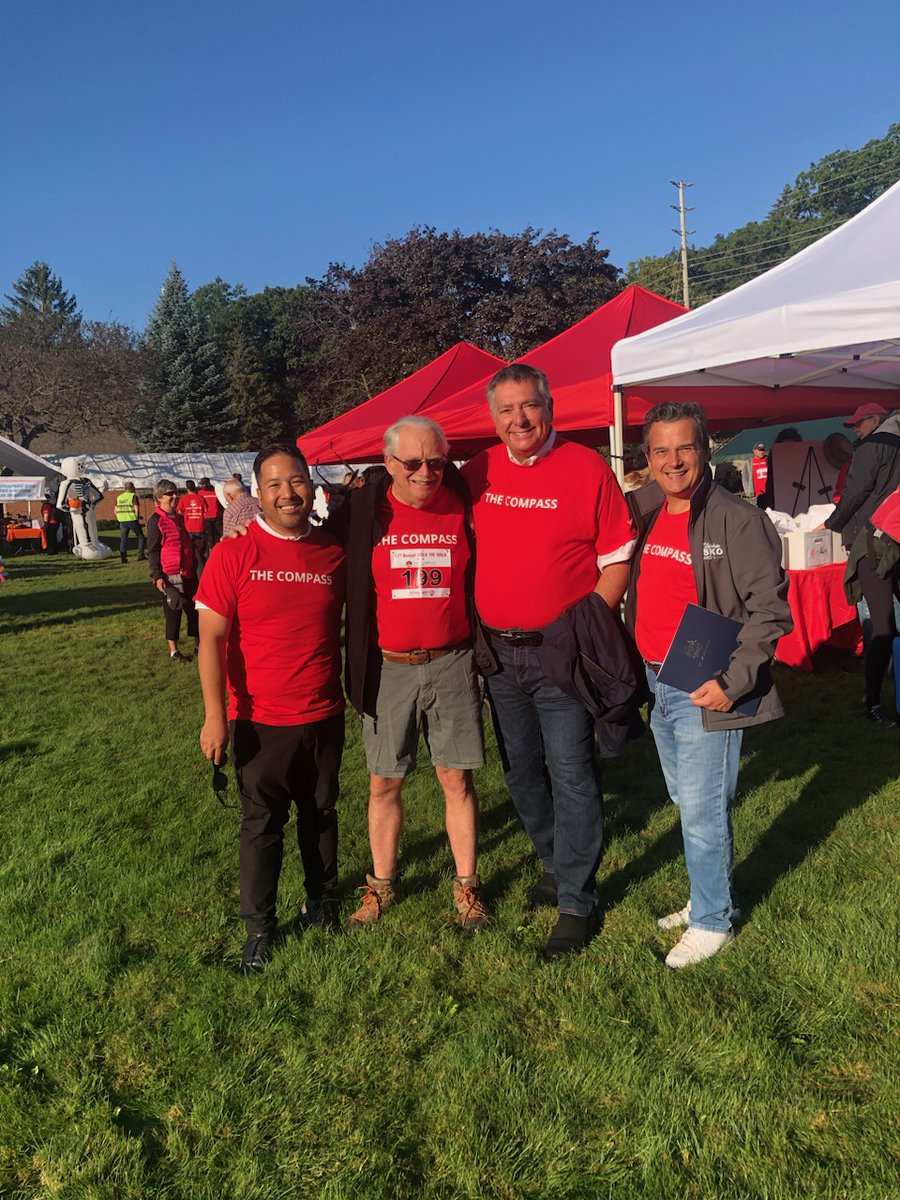 A picture perfect morning for The 17th Annual Compass Walk. A big crowd of walkers doing the 1k, 3k, 5k or 10k raising money for a great cause.
My friend Pervez &amp; his wife Asma made a very generous donation!
 #Ward1 <a href="/CompassFoodBank/">The Compass Food Bank & Outreach Centre</a> #mississauga #ourcommunityisourhome