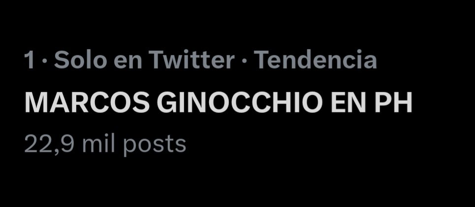 Tendencia número 1
MARCOS GINOCCHIO EN PH