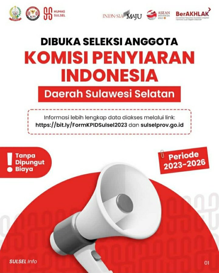 DaengLalo's tweet photo. Dibuka Seleksi Anggota Komisi Penyiaran Indonesia Daerah Sulawesi Selatan https://t.co/n2SX8S6nqs