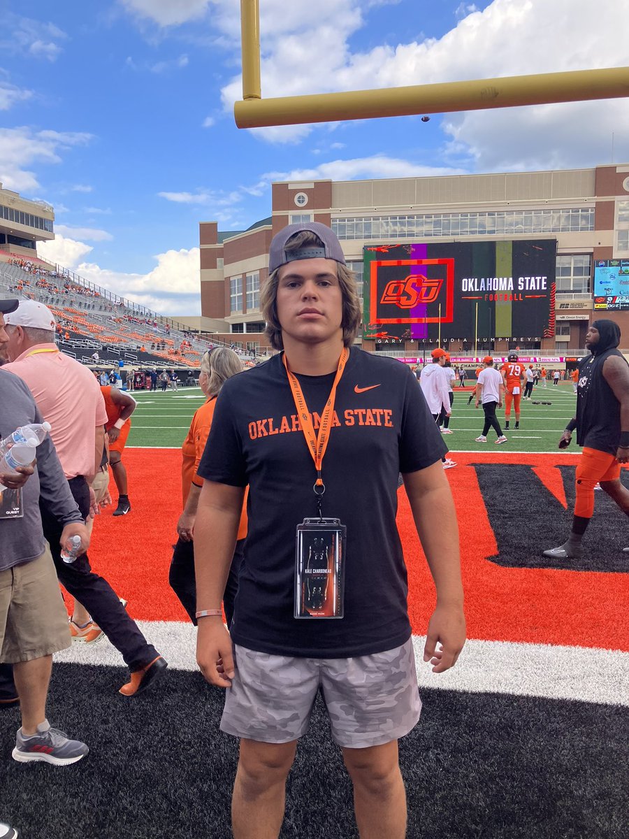 Had a great time at OSU game today!!  Thank you to <a href="/CoachJG_/">Justin Gordon</a> and <a href="/CowboyFB/">OSU Cowboy Football</a> for the invite !!