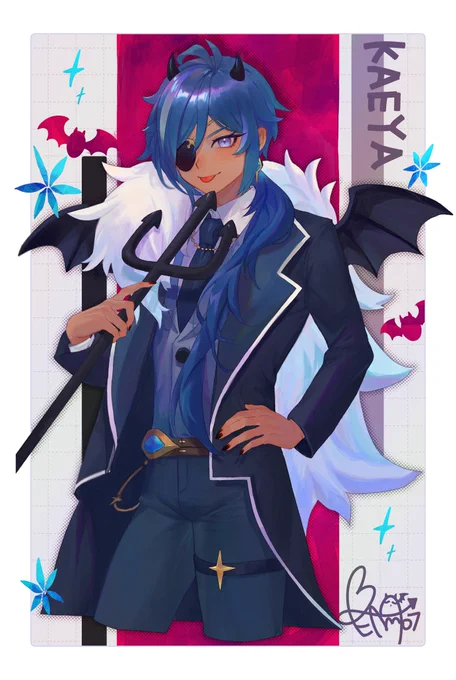 過去絵修正した!ボカロ風ガイアさんと悪魔ガイア 