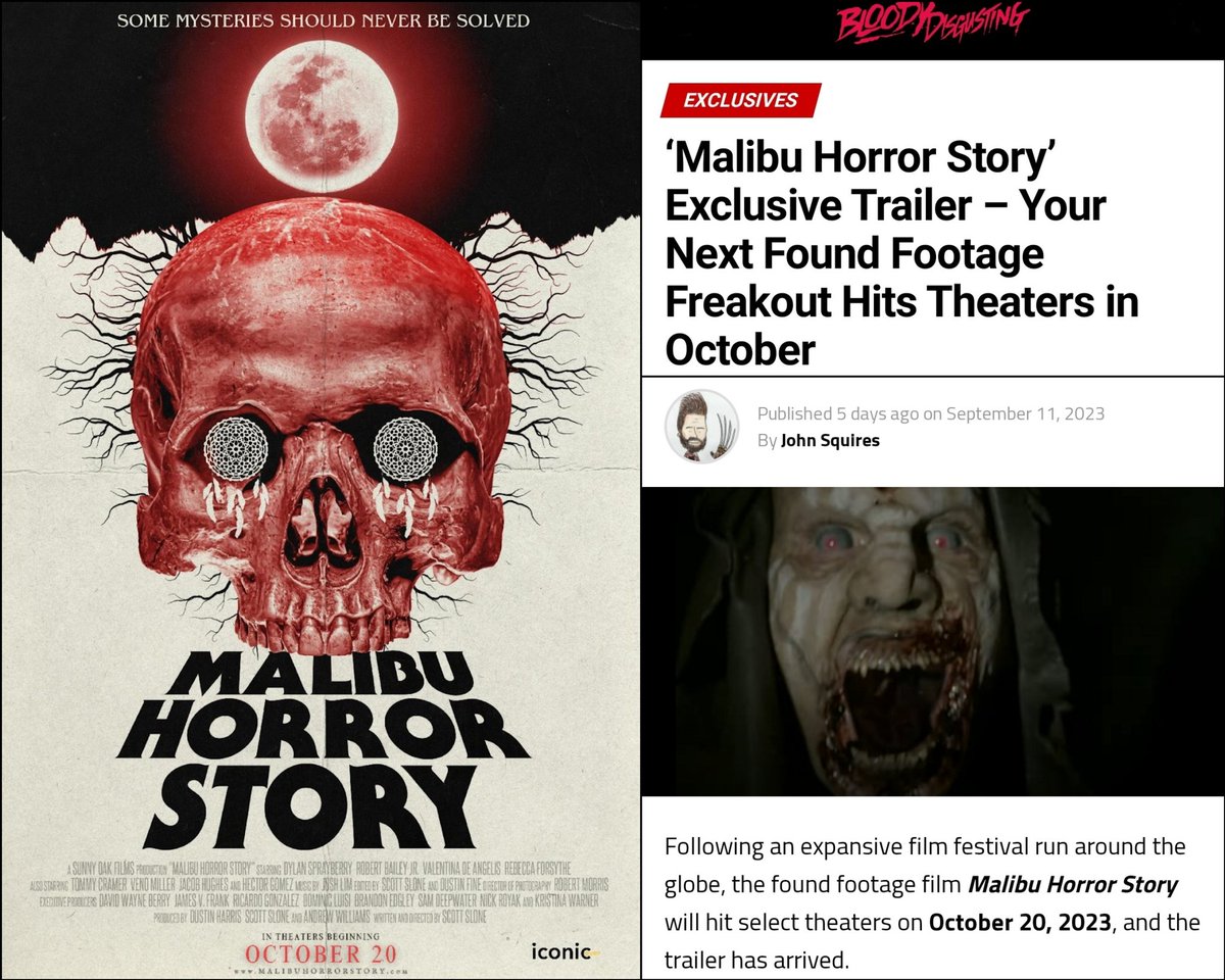 unnamedfootage's tweet photo. Malibu Horror Story is coming to theaters October 20th! If you're craving some multi media found footage horror, follow @malibuhorror for screening updates 🎦👻☠️
#foundfootagehorror https://t.co/YqlqgZFpI4