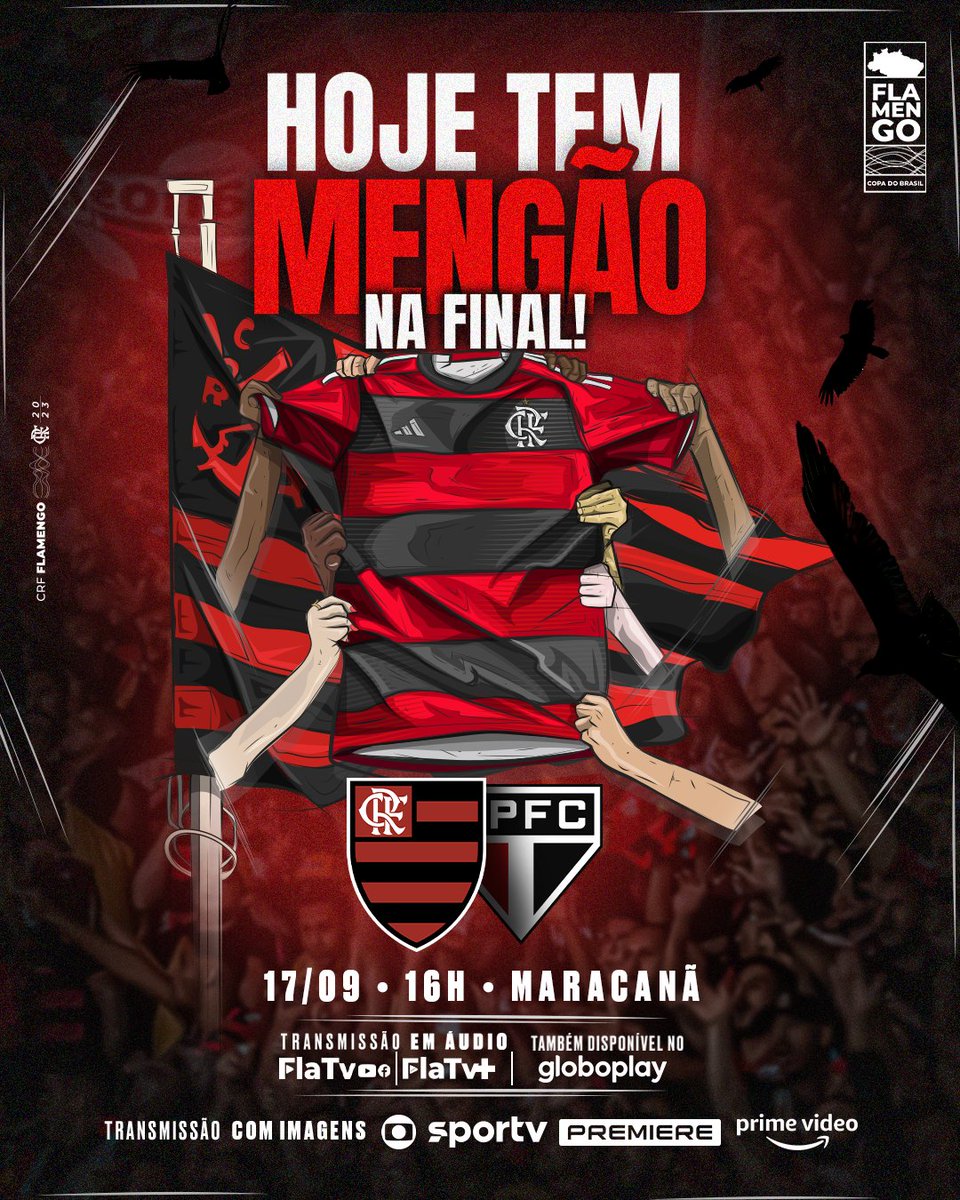 O Manto que erguemos é o Manto que nos ergue. Inexpugnável.

Nossa união. Nossa raça. Nossa fé.

#FéNoManto.

HOJE TEM FLAMENGO. HOJE TEM FINAL.
HOJE TEM MARACANÃ. HOJE TEM NAÇÃO!

VVVVVVVVVAAAAAAAAAAAMMMMMMMMMMMMOOOOOOOOOOOSSSSSSSSSS,