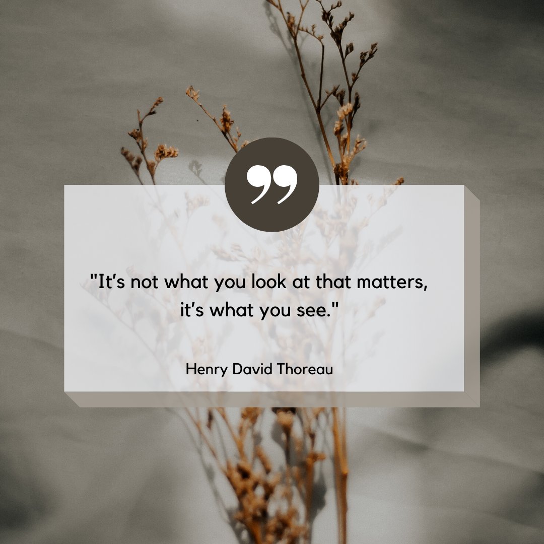itskaylaskorner's tweet photo. "It's not what you look at that matters, it's what you see." This concise quote by Henry David Thoreau encapsulates the idea that perception goes beyond surface appearances. It emphasizes the importance of seeing beyond the obvious and understanding the deeper meaning of things. https://t.co/NuzwBtJhOs