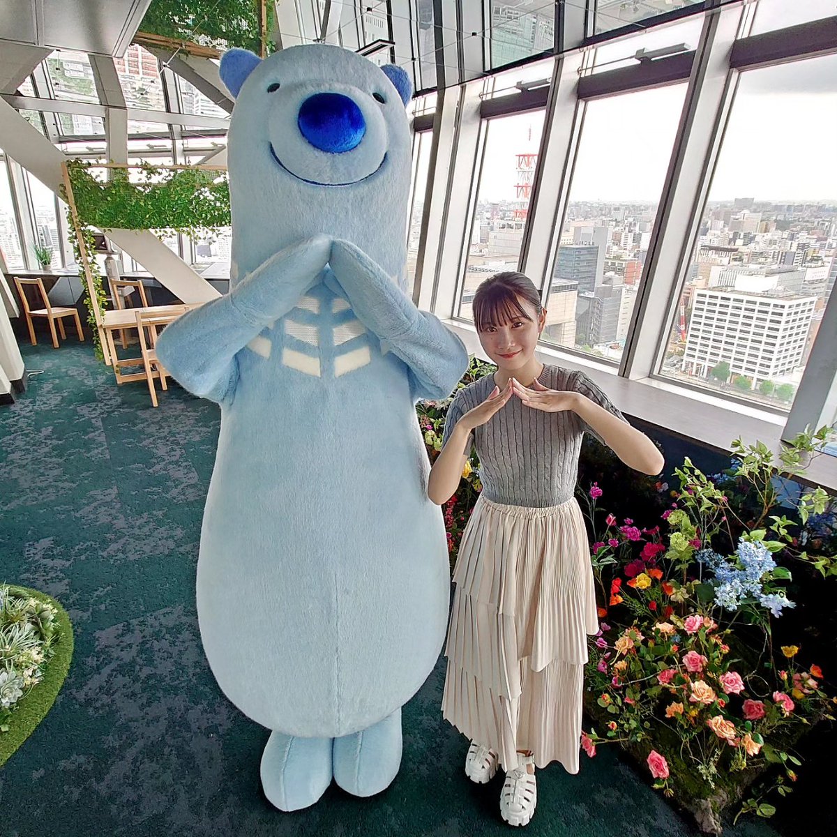 本日と明日、展望台にて #中部電力ミライタワー のマスコット