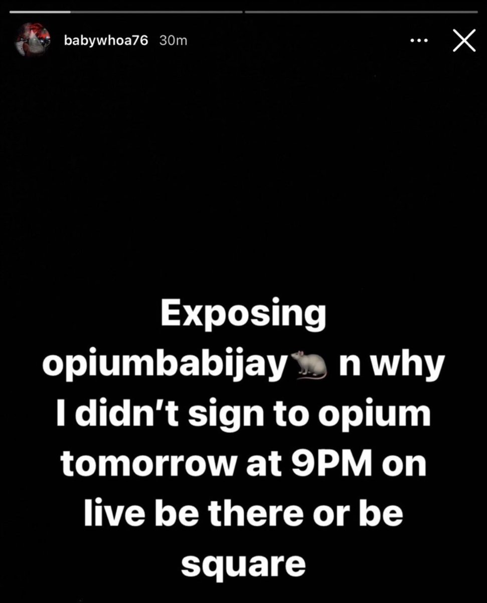 Glokk40spaz & his associates plan to expose member of Playboi Carti’s Opium label Opiumbaby at 9PM tomorrow and explaining why he didn’t sign with Opium 👀