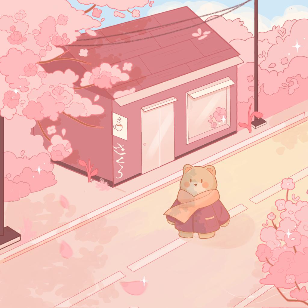 Sakuras are blooming.. Will my dreams bloom too? 🌸 
#illustration