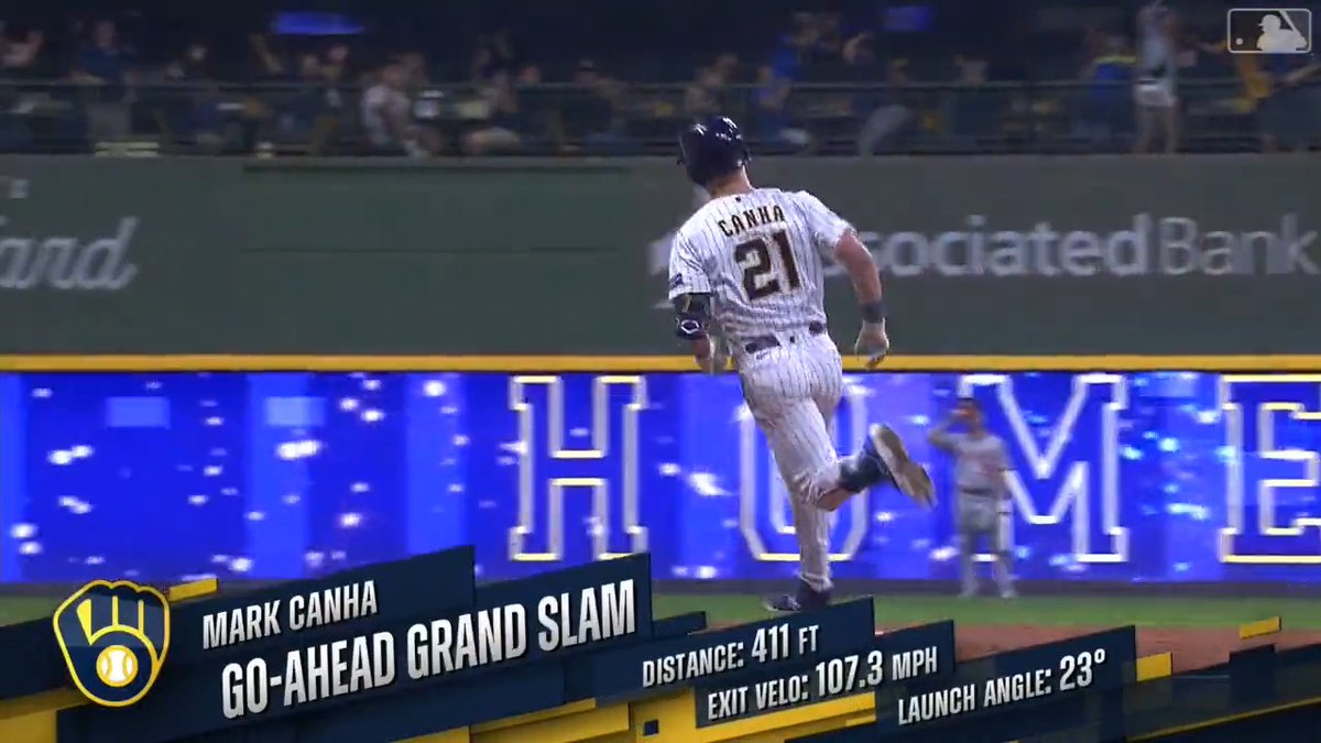 Milwaukee Brewers on X: MARK CANHA ARE YOU KIDDING?! GO-AHEAD GRAND SLAM  WINS US THE GAME! #ThisIsMyCrew  / X