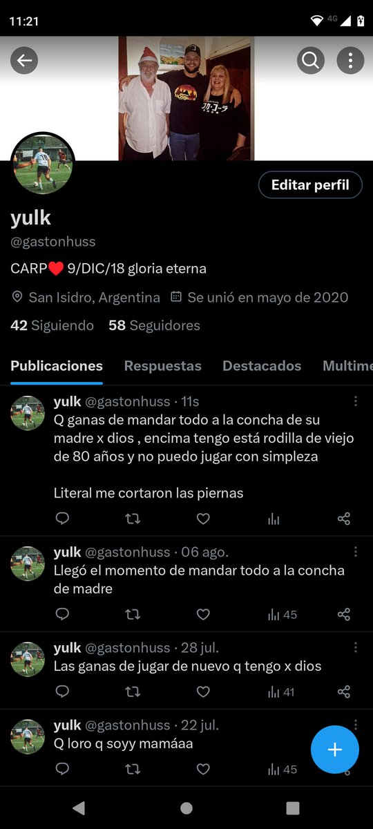 gastonhuss's tweet photo. El pibe twittea una vez por mes siempre mandando todo a la concha de su madre 😂 https://t.co/DWrWhx0gJK