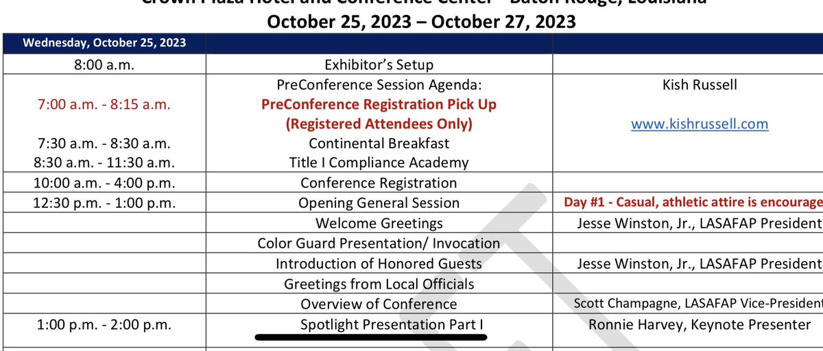 So excited to be selected as the 2023 Fall LASAFAP Pre-Conference  speaker: “Title I Compliance Academy” in Baton Rouge, LA Oct. 25th! lasafap.net/2023-spring-co…