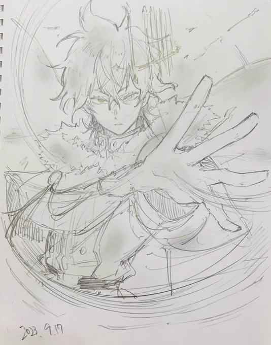 部隊待ちの間にユノくん描いた 