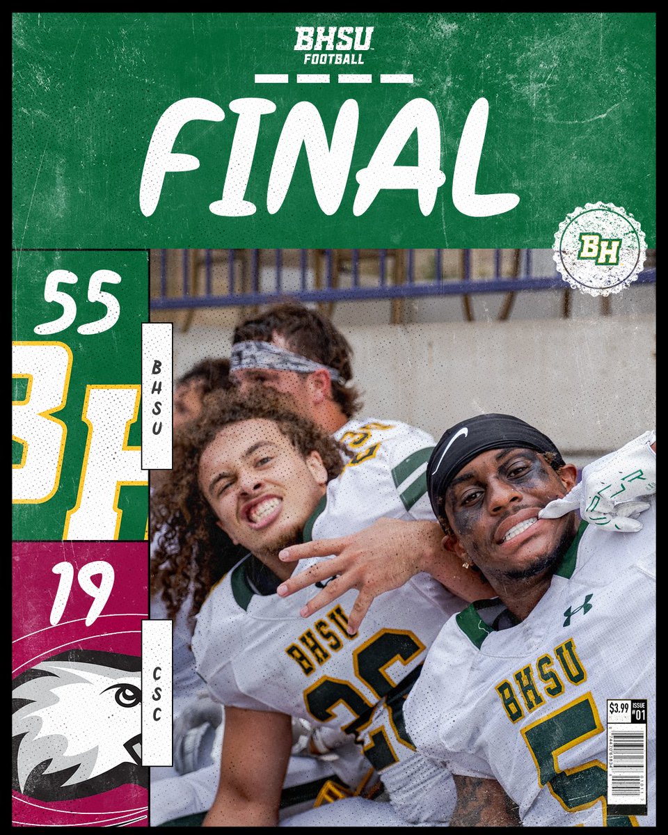 BHSUFB's tweet photo. FINAL | Yellow Jackets take down Chadron State 55-19 in our home opener!

We improve to 2-1 on the season, and start RMAC play 1-0!

#WEoverME x #PlayInTheHills https://t.co/D1bEYx2ClK