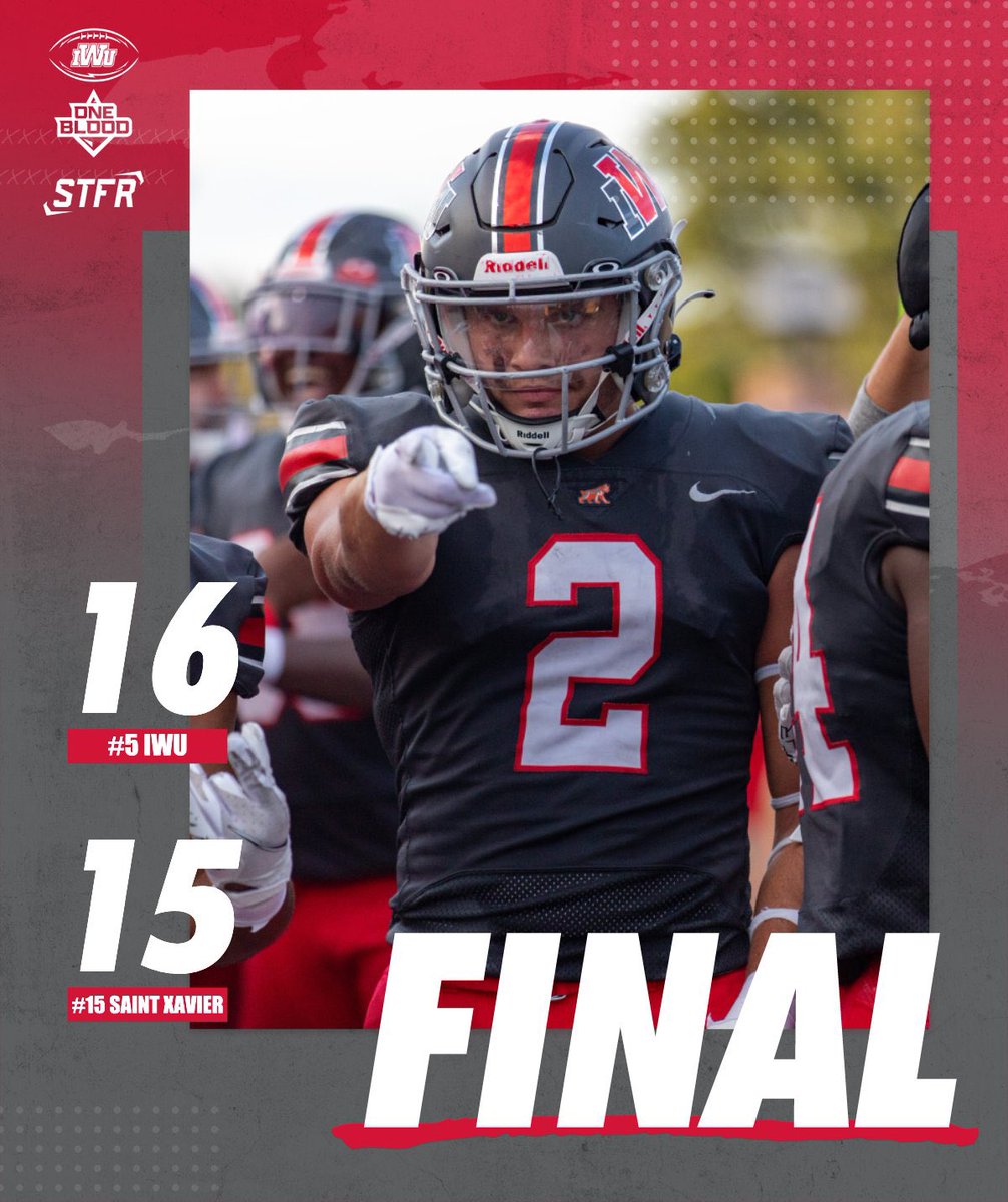 IndWesleyan_FB's tweet image. ROAD WARRIORS 😼💪

Moving to 3-0 with a win at No. 15 Saint Xavier! 🏈

#BothAnd | #OneBlood
