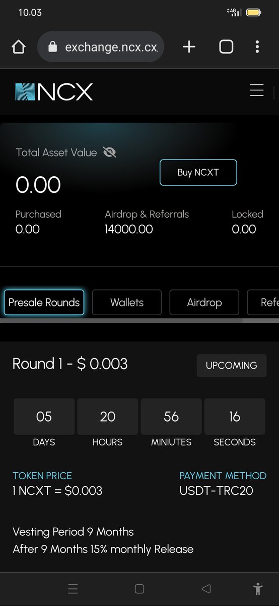 KatulistiwaL3's tweet photo. NCX Exchange AirDrop ♻️

- Daftar Dengan Email.
- Verifikasi { KYC  via Galeri }
- masuk ke menu reward claim airdrop isi task  { Dapatkan 2,000 NCX }
lakukan sekarang dan klaim Airdrop 2.000 NCXT ($60) Anda
 1️⃣ Unduh Aplikasi Seluler NCX
 2️⃣ Buka Bagian NCXT Klik 'Airdrop' - Selesaikan Tugas dan Unggah Tangkapan Layar

https://t.co/f1W5cgjgAp. 

Exchange Sayang x kalau nggak mendaftar

Agak rumit tetapi asyik prasale ada 4 tahap harga tahap 4 = 0.15 usd

Jika anda mendapatkan 10.000 token saja artinya anda mendapatkan cuma cuma 150 usdt ..daripada beli..

Langkah mendaftar
Verifikasi sukses.
Claim aordrop lewat chrome.