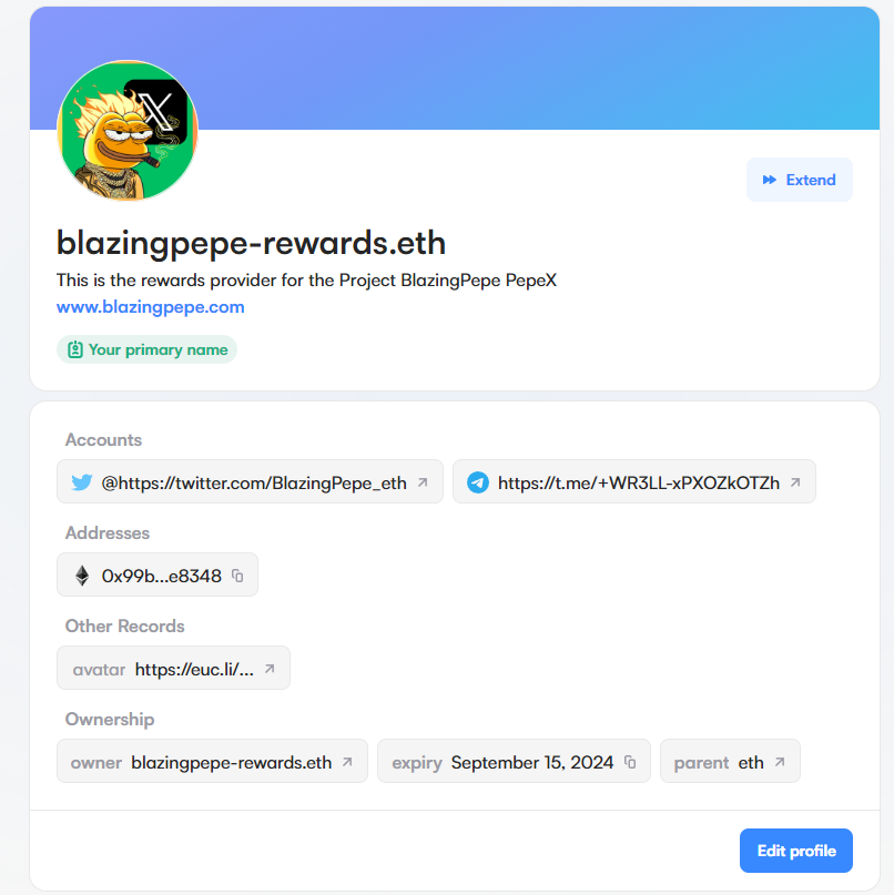 BlazingPepe_eth's tweet photo. Drop your Eth Address in the comments and become part of the Fam!

The Contract #BlazingPepe has been running flawlessly for 53days. We aren't as popular as your favorite shilled to death shitcoin with a -80% down chart😂😂 but we're slowly making way!

The Rewards Wallet for #BlazingPepe has been been doing its job collecting the 1% rewards to give back to the community!

#WAGMI #ETH