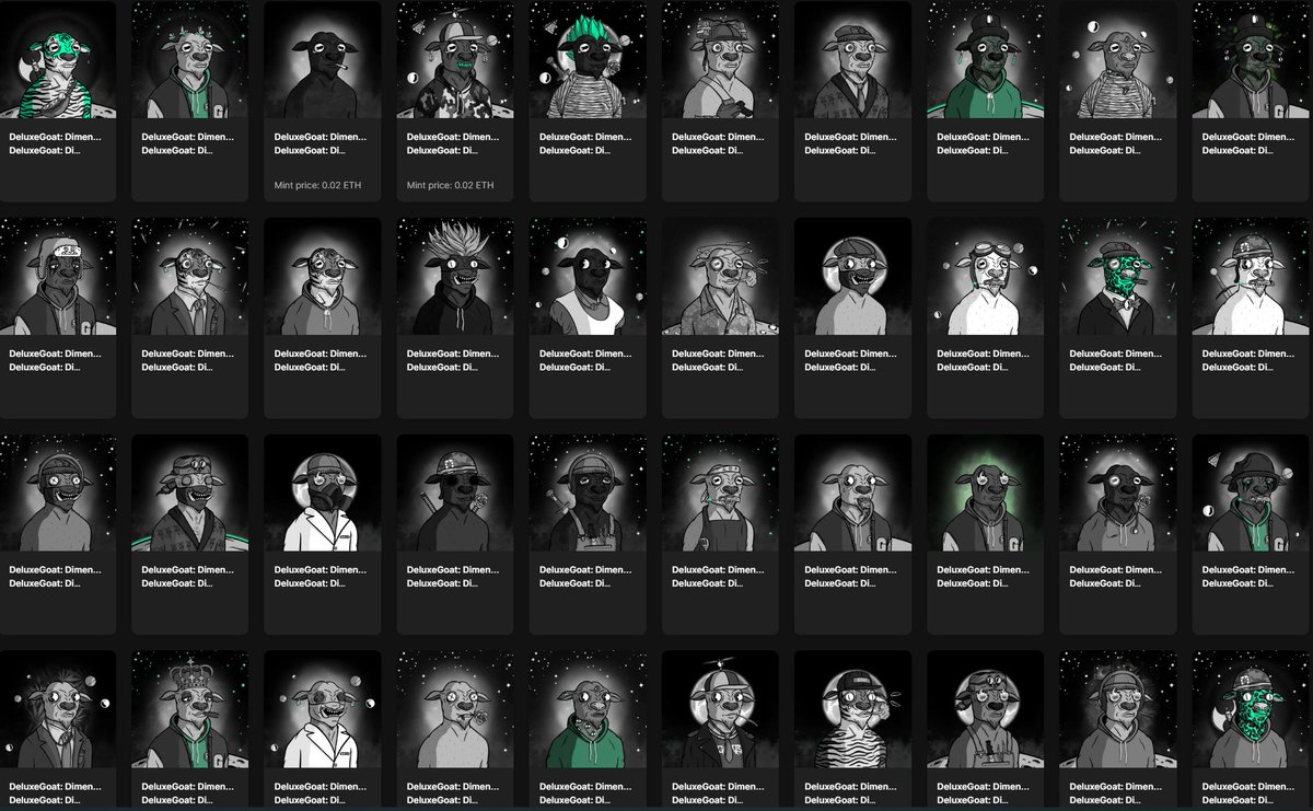 7 more till I hit 100. Because I know what's coming.

675 mints left before MINTOUT 

I'm taking the opportunity of a lifetime, in the lifetime of the opportunity.

<a href="/DeluxeGoat/">DELUXEGOAT | SCALPZILLA</a> 
#DeluxeGoat
#GoatTakeover
