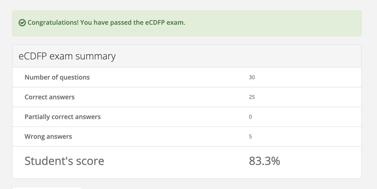 the_art_of_nerd's tweet image. eCDFP無事に1発合格!!
本当は来週受ける予定だったけど、謎のテンションと自信で受験したら無事に受かりました。
とはいえ、まだ理解できてない部分もあるのでスキル不足を痛感・・・

これで7ヶ月以内にSOC（OSDA）、マルウェア解析（Z2A）、フォレンジック（eCDFP）の資格取得できましたー

#eCDFP