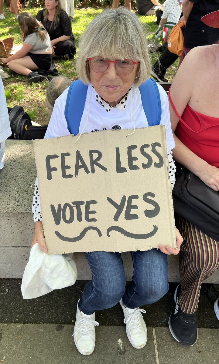 This amazing poster in Redfern Park right now sums it up! 

            “Fear Less. Vote Yes.”

#WalkForYes #VoteYes #Sydney