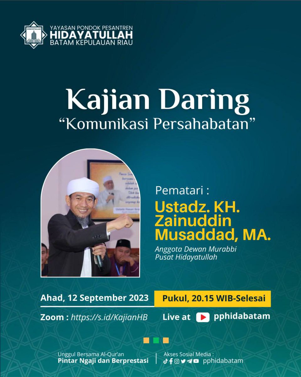 pphidabatam's tweet photo. 🔔 Ahad, 17 September 2023
🕗 Pukul : 20.15 - Selesai

Tema " Komunikasi Persahabatan II". https://t.co/zyaD98odIc