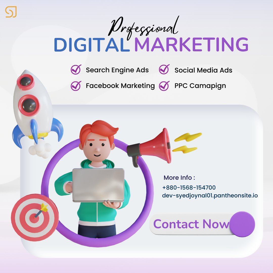 syedjoynal01's tweet image. 🚀 Boost Your Business with the Power of Digital Advertising! 
🌟Follow Me: @syedjoynal01
✅ Search Engine Ads
✅ Social Media Ads
✅ Facebook Marketing
✅ PPC Camping
#digitalmarketing #socialmediaads #searchengineads #onlinemarekting #Growth