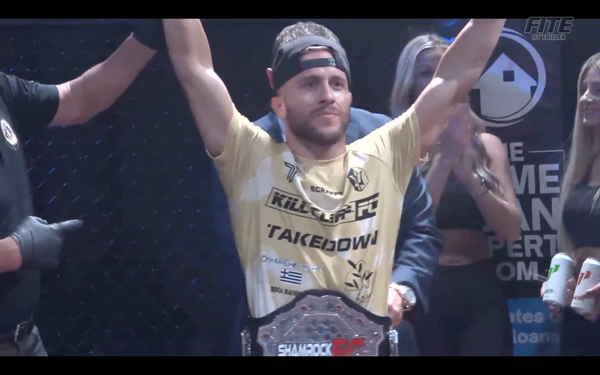 Dustin Lampros retains his Shamrock FC Featherweight Championship with a 1st-round KO over Scott Ettling. Lampros is now on a 4 fight-win streak since his stint on TUF 29 back in 2021 & now 9-0 as a Pro #ShamrockFC349