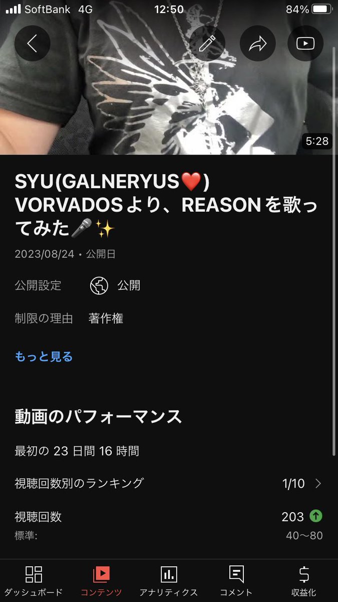 M_01290922_GAL's tweet photo. 気付けば地道に増えているあたしの動画…
#syu さんの #vorvados の中の楽曲、
#fuki さんの歌う #REASON が200回を超えていました。
聞いていただいている方々、ホントにありがとうございます🙇♀️✨
そして #GALNERYUS の #BASHOUT! も地道に再生されております、皆様ホントにありがとう❤️ https://t.co/BKncHgiGCa