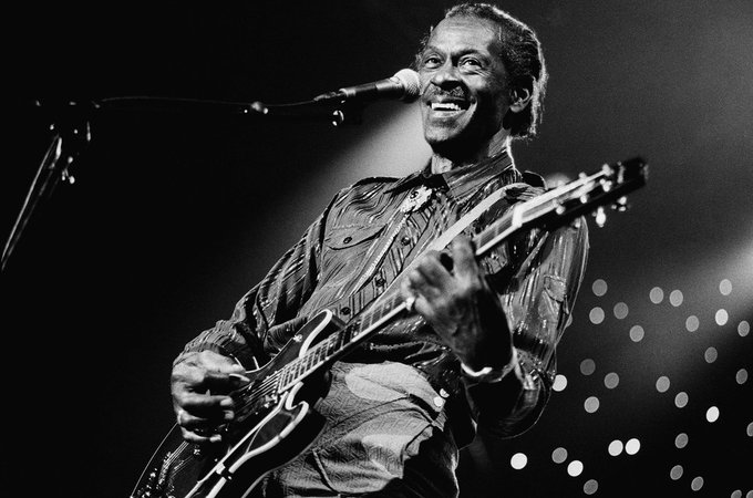 Rock 'n' Roll pioneer Chuck Berry was born in 1926. Berry's music was a major influence on The Beatles, AC/DC and the Rolling Stones. #ChuckBerry