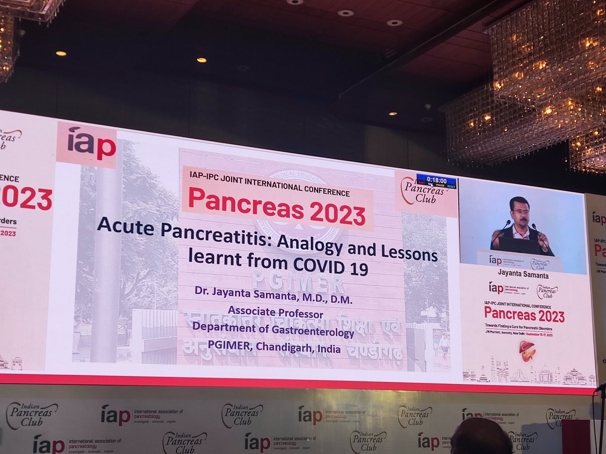 Dr. Jayanta Samanta @jayanta_sam taking us back to #COVID19 🦠

'Acute pancreatitis: analogy and lessons learnt from COVID-19'

#IAP #IPC @ClubPancreas 

🥰