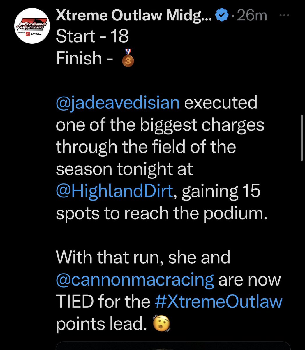jadeavedisian's tweet photo. Buried ourselves early in the night but never gave up! 18th ➡️ 3rd.

@mobil1racing | @ToyotaRacing https://t.co/kvU7WYkQPw