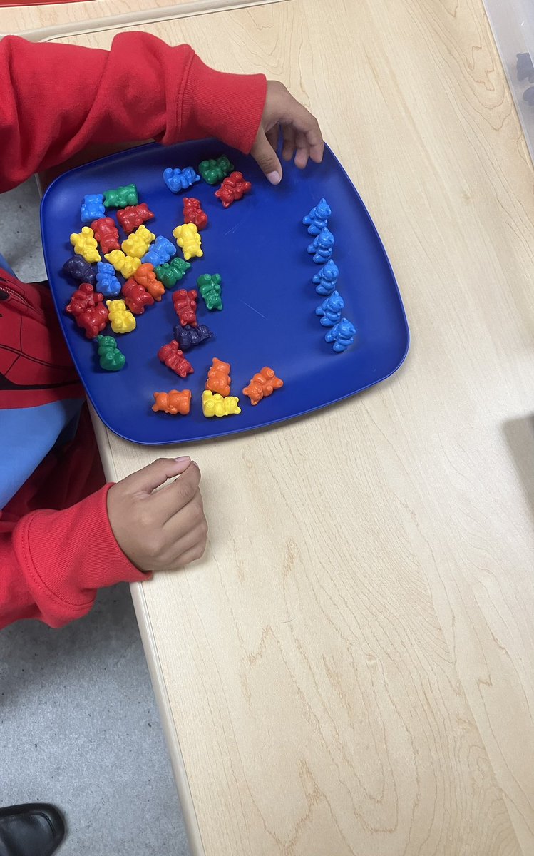 One of the student center options in Mr. Alex’s class is sorting bears. ❤️math 🥰. #earlychildhoodeducation #VIPVillagePreschool #levelupsbusd