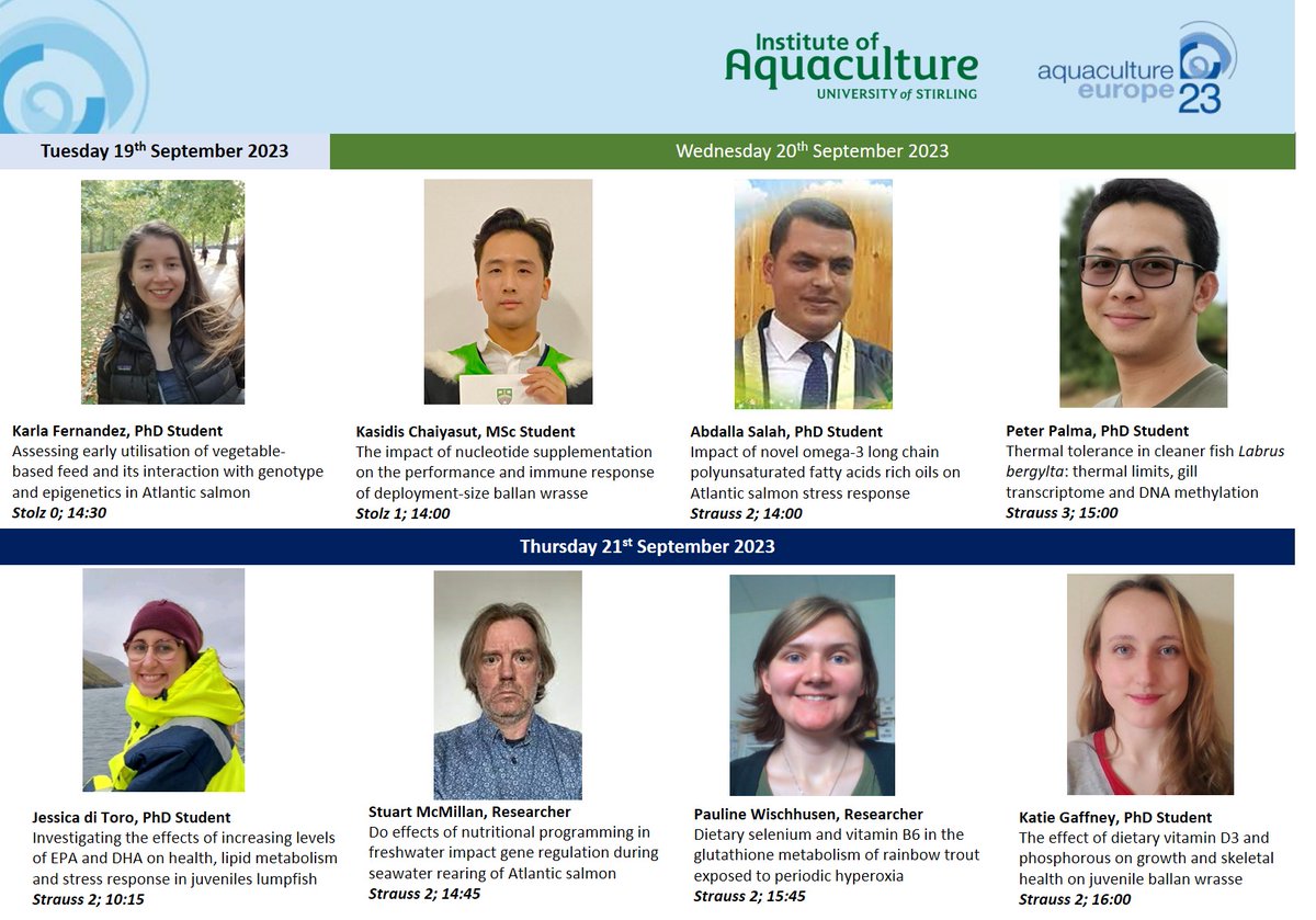 Monik_Beta's tweet image. Looking forward to being at EAS23 in sunny Vienna over the next few days! The Nutrition and Breeding group of the @IoAStirling at @StirUni will be presenting many diverse and interesting results on salmon, trout and cleaner fish 🐟🥦🧬🧪