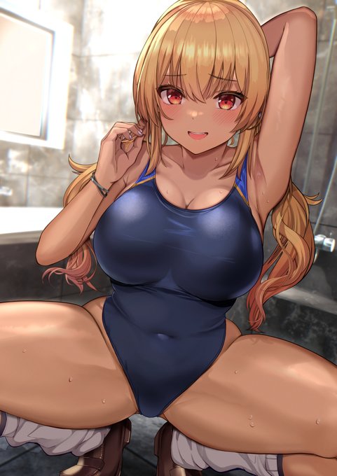 競泳水着×ルーズソックスなギャルちゃん💛 