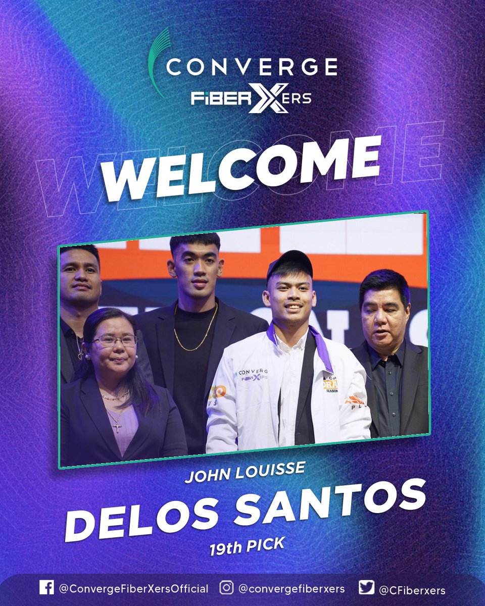 #PurpleBlooded: Welcome to the #ConvergeFiberXers, John Louisse Delos Santos!

#Converge
#PBADraft
#PBAGameTayoDito