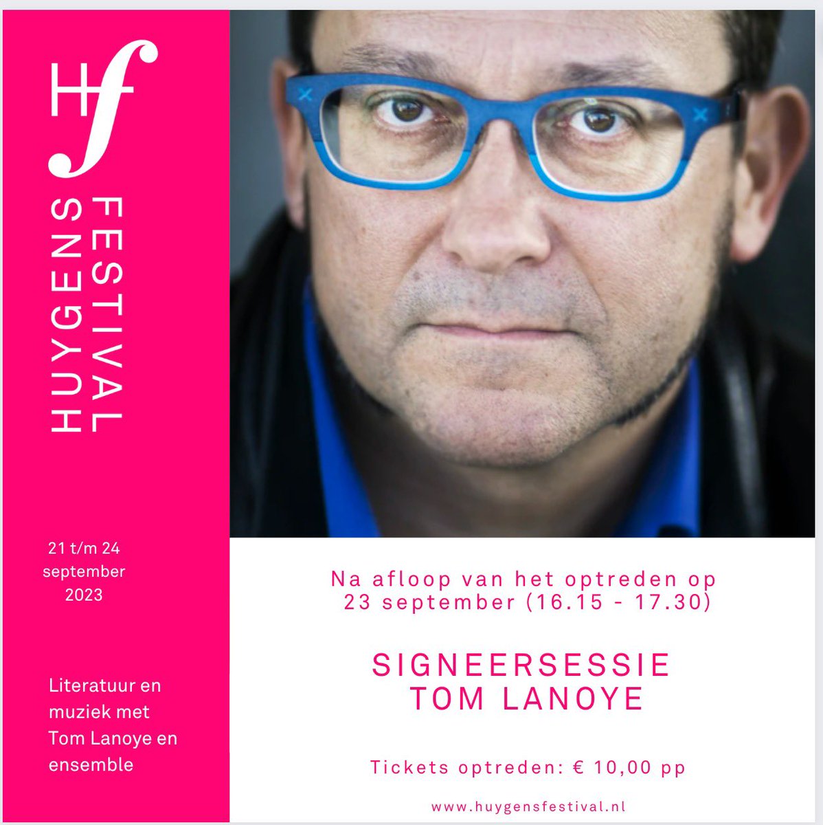 Schrijver/dichter @TomLanoye treedt zaterdag 23 september op in ‘Literatuur en muziek’ tijdens het Huygens Festival 2023. Met daarin ook zijn boek ‘De draaischijf’ 

Oude Kerk <a href="/huygenskwartier/">Huygenskwartier</a> #Voorburg 16:15 - 17.00 uur Tickets € 10,00 pp via huygensfestival.nl
