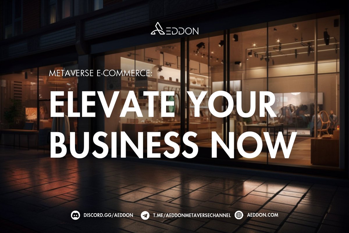 🚀 Take your business to new heights with Aeddon Metaverse's cutting-edge E-Commerce solutions!
🌐 Unlock the untapped potential of the metaverse and elevate your business to unprecedented levels of success.
💼💫 #AeddonMetaverse #ElevateYourBusiness #MetaverseEcommerce
